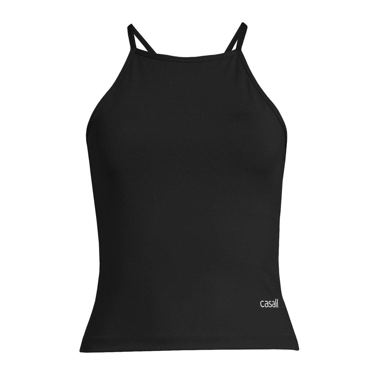 T-shirt de Mulher Built-In-Bra Halterneck Preto-4