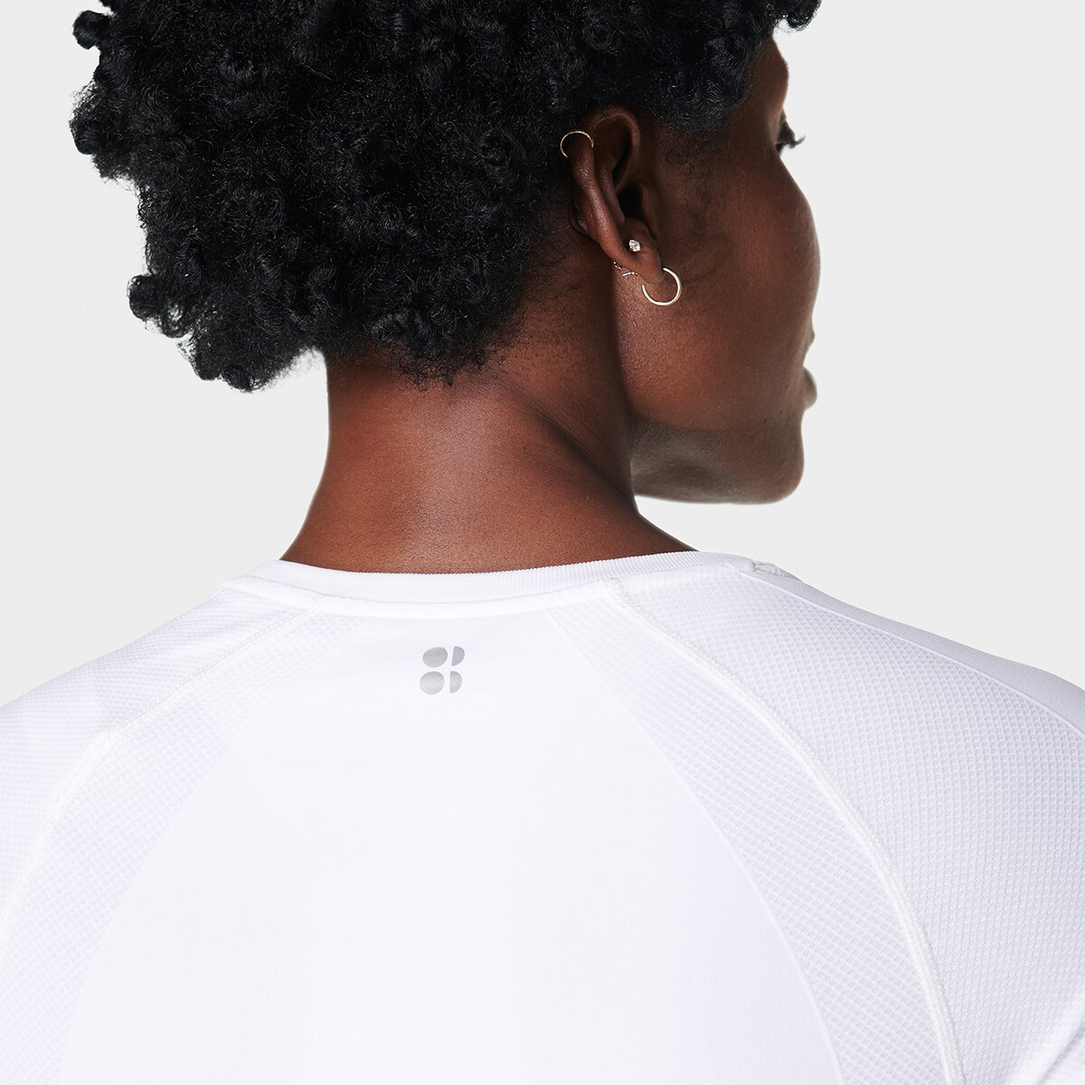 T-shirt M/C de Mulher Athlete Crop Seamless Workout Branco-3