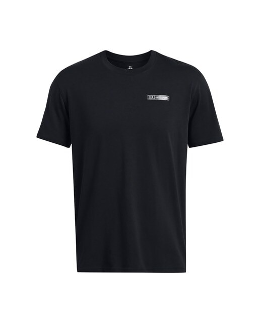 T-shirt Casual de Homem Ua Hw Armour Label Ss-Blk Preto-3