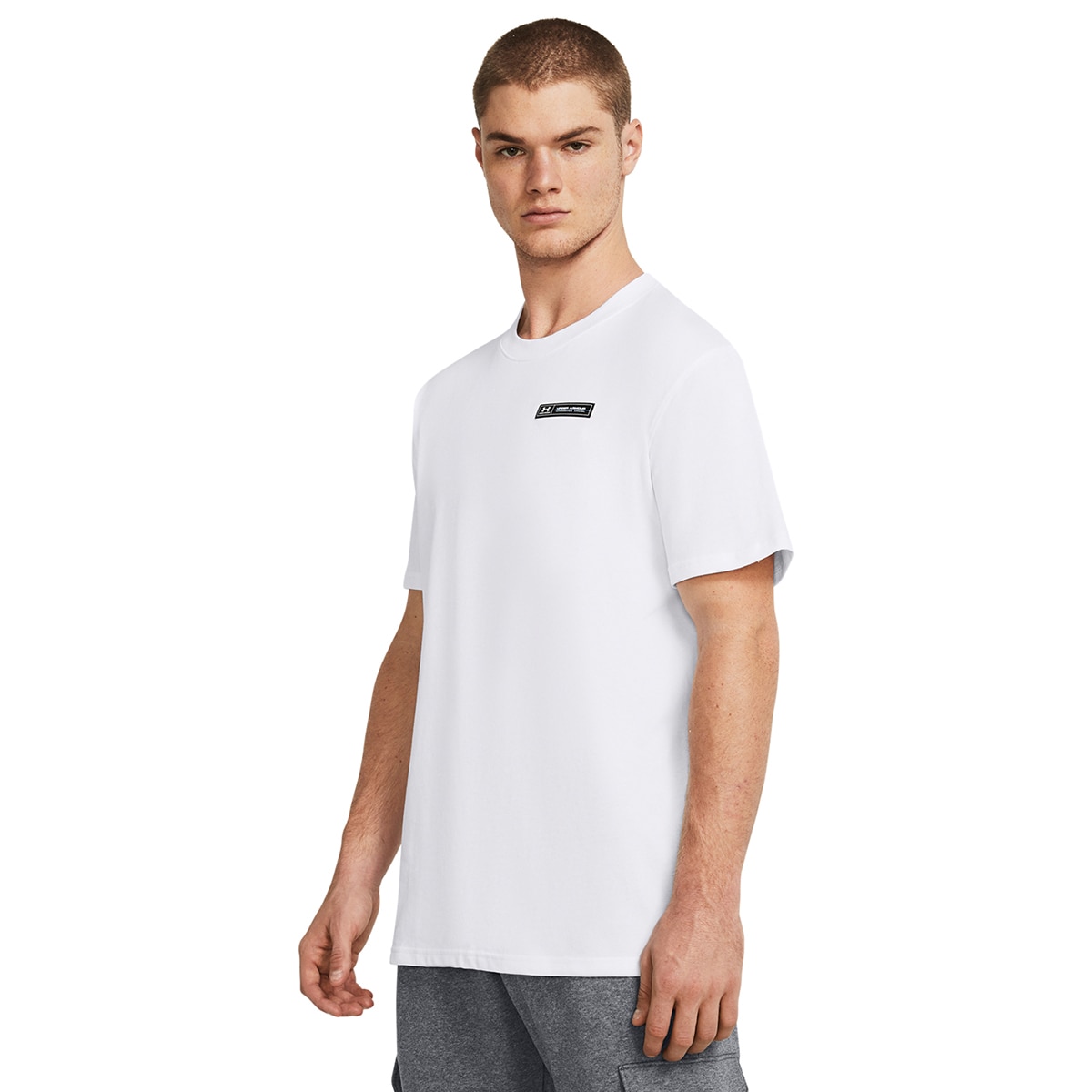 T-shirt de Homem UA HW Armour Label SS Branco-1