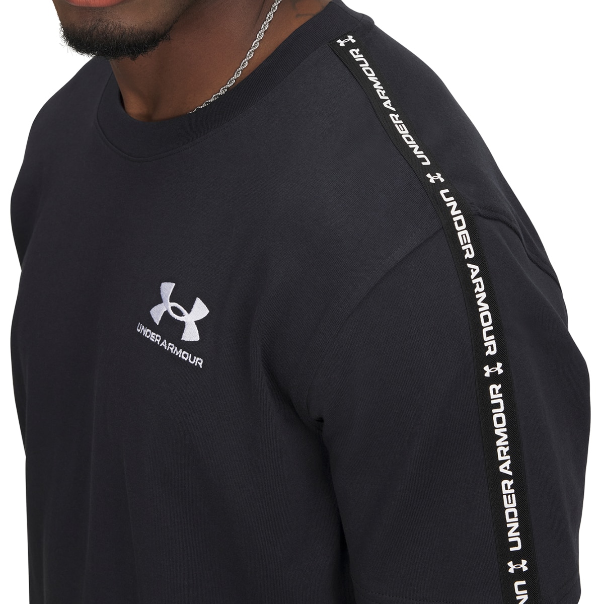 T-shirt de Homem UA Icon HWT Tee Taping Preto-3