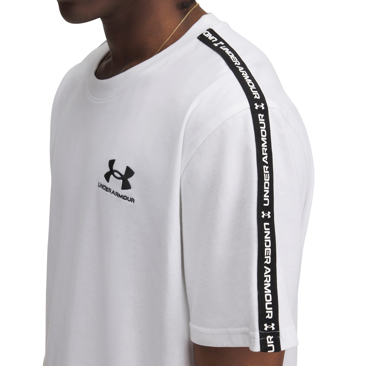 T-shirts de Homem Casual UA Icon HWT Tee Taping Branco-3