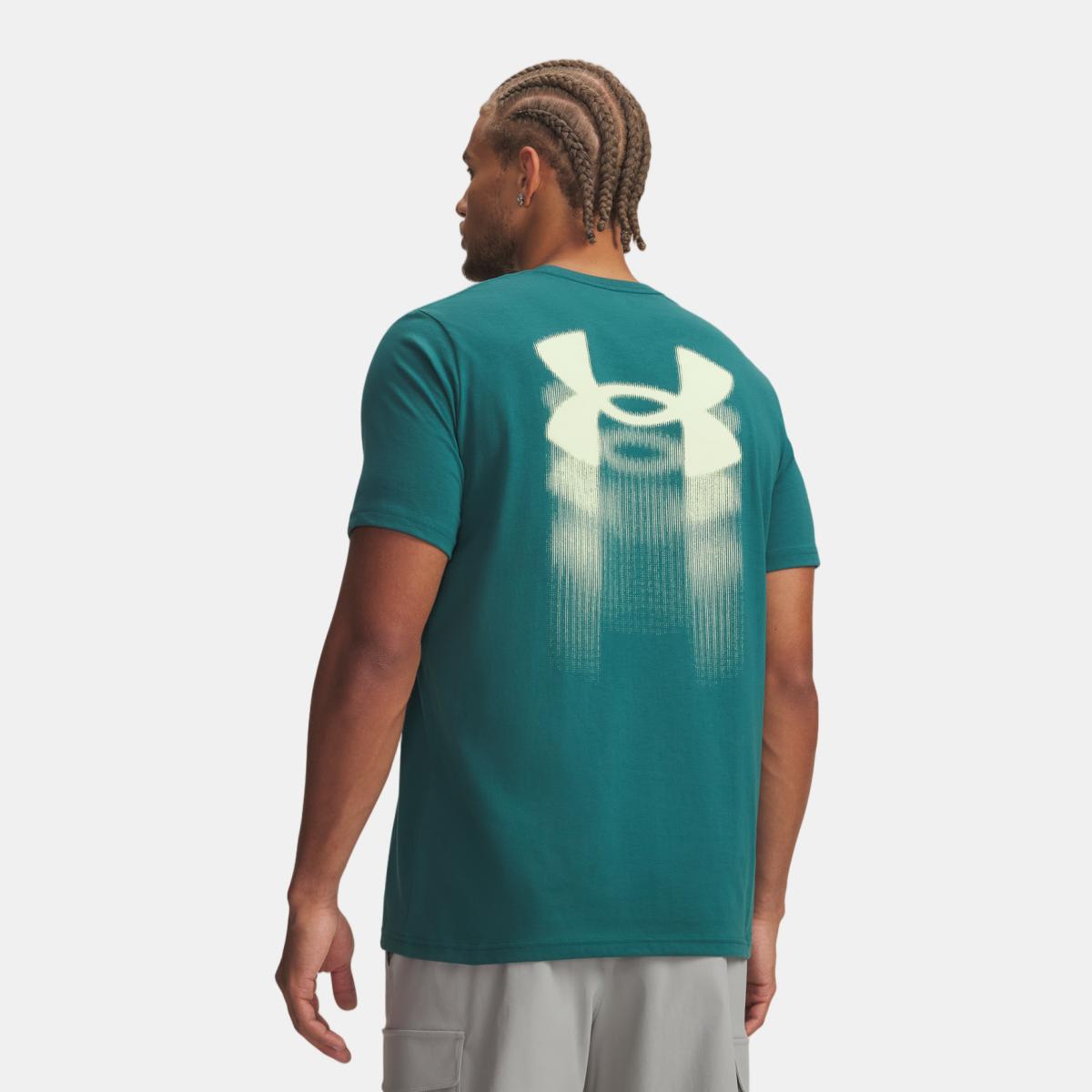 T-shirt Casual de Homem UA M Blur Logo SS Verde-escuro-2