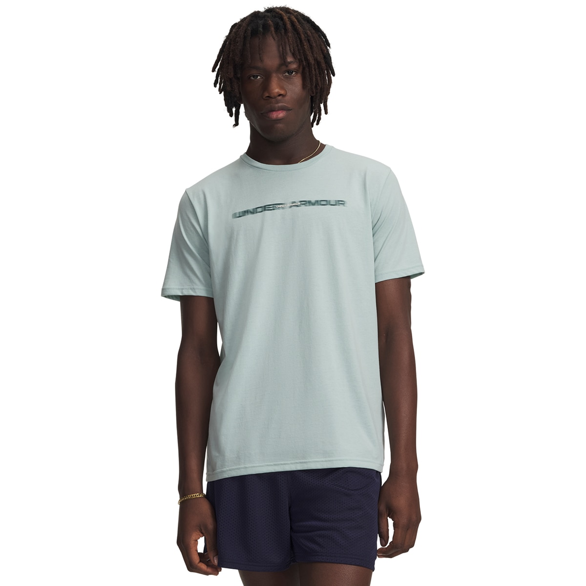 T-shirt Casual de Homem UA M Blur WM SS Azul-esverdeado-1
