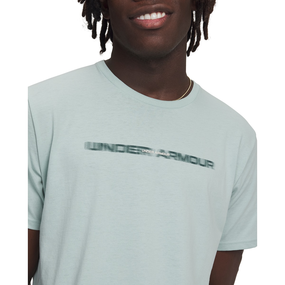T-shirt Casual de Homem UA M Blur WM SS Azul-esverdeado-3