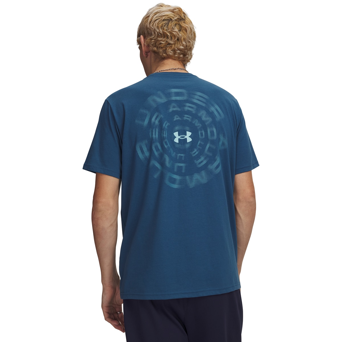 T-shirt Casual de Homem UA M Blur WM SS Azul-escuro-2