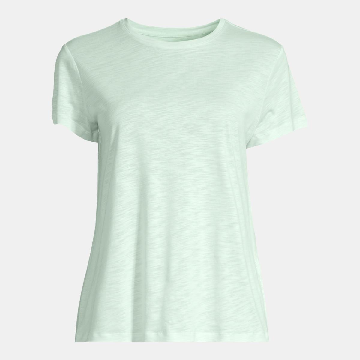 T-shirt M/C de Mulher Soft Texture Verde-claro-5