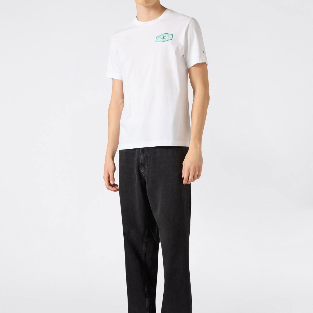 T-shirt de manga curta Crewneck T-Shirt Branco-3