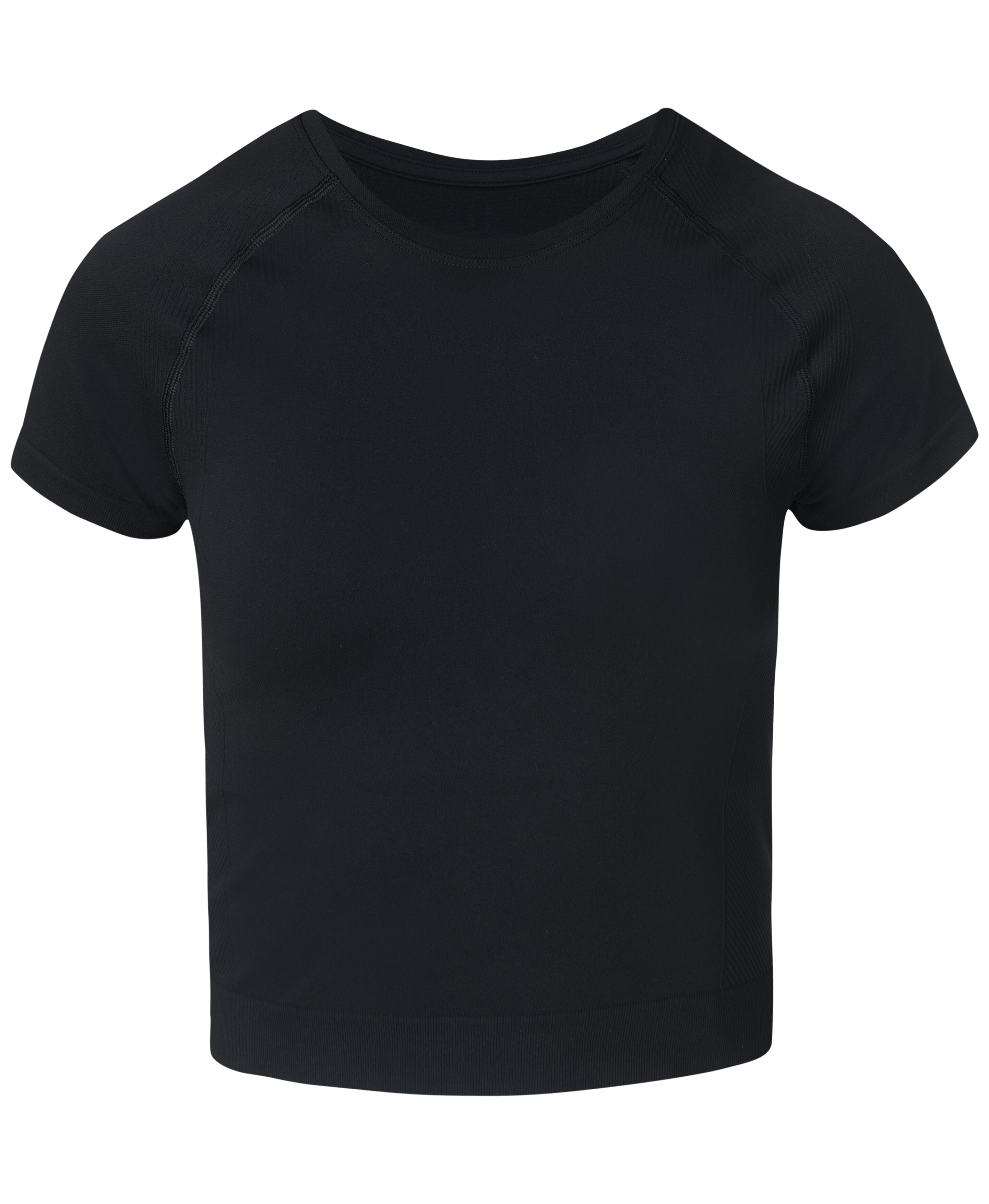 T-shirt M/C de Mulher Athlete Crop Seamless Workout Preto-7