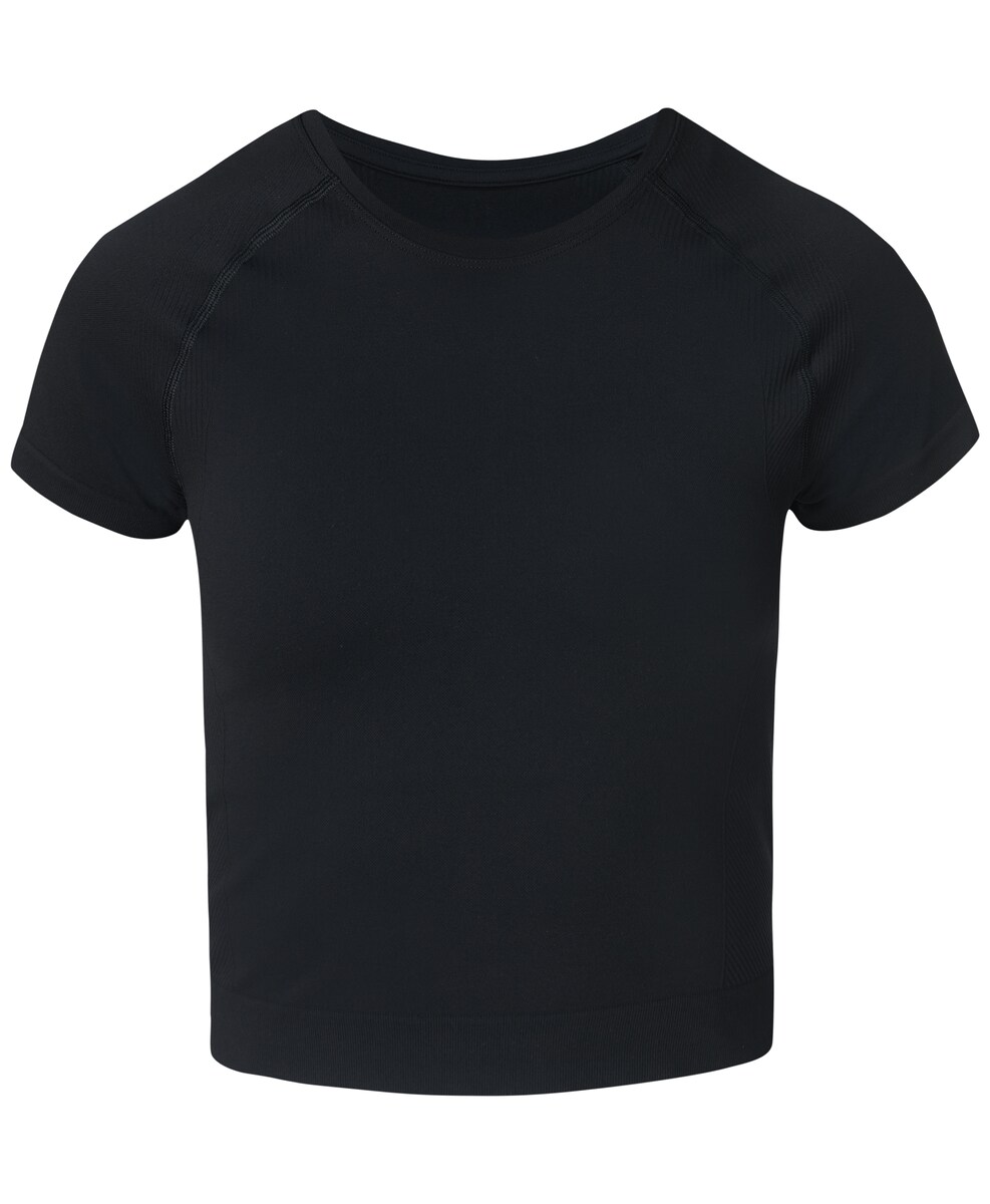 T-shirt M/C de Mulher Athlete Crop Seamless Workout Preto-7