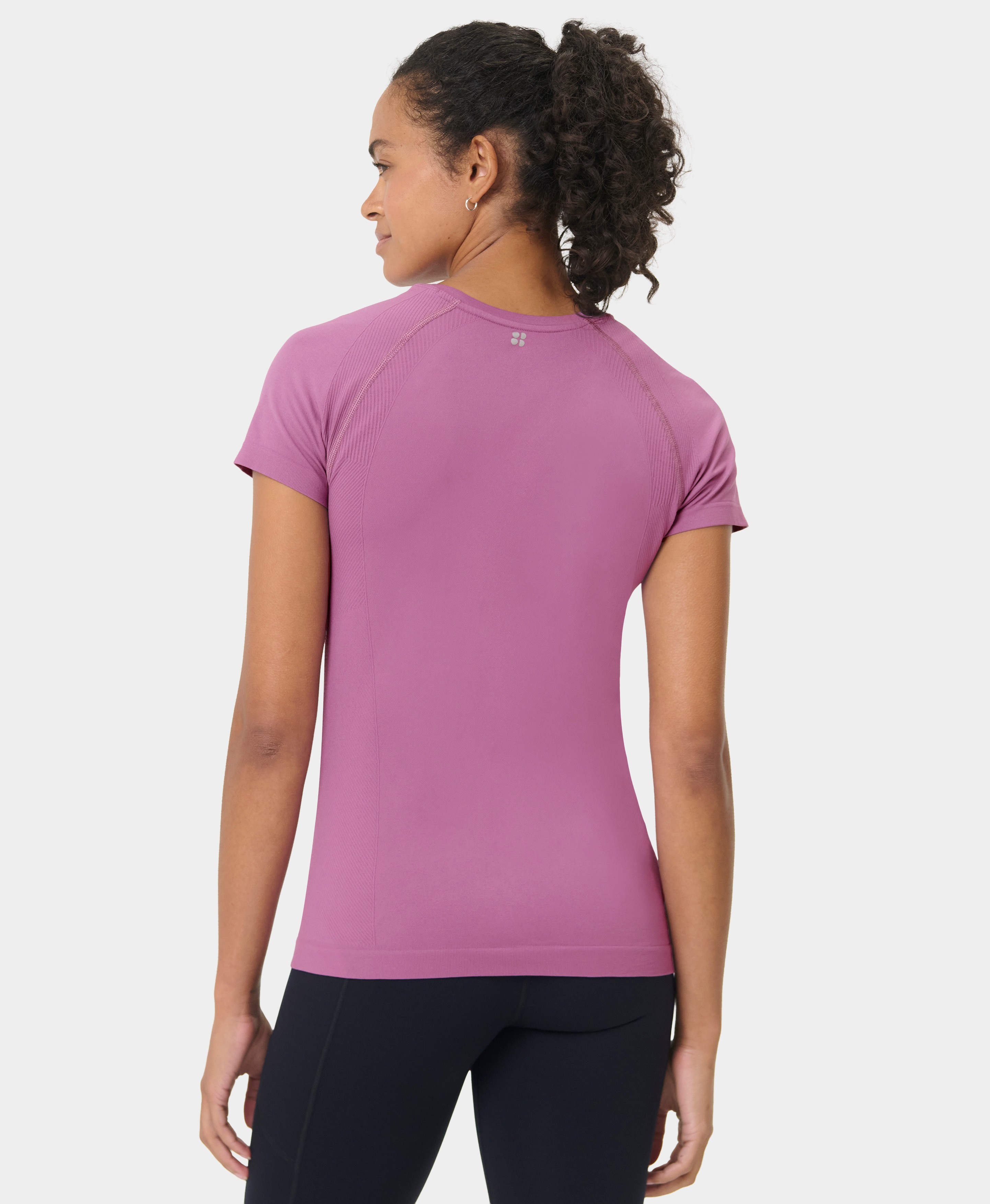 T-shirts M/C de Mulher Athlete Seamless Workout T-shirt Roxo-2