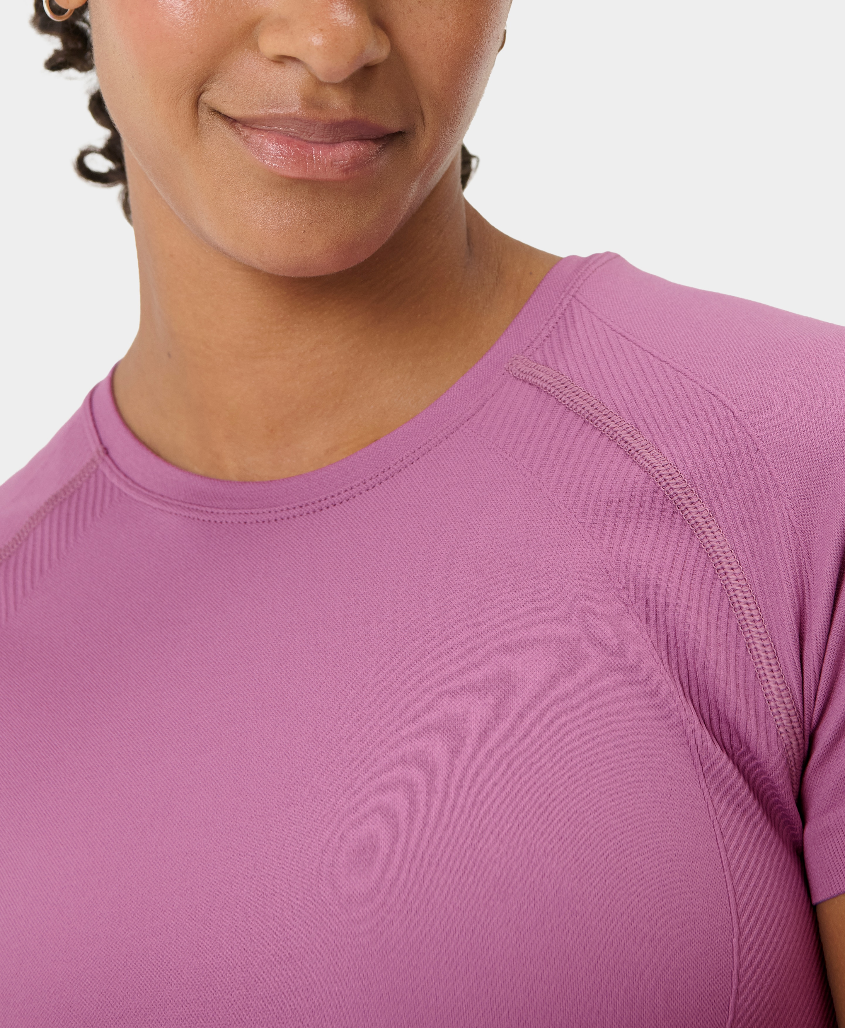 T-shirts M/C de Mulher Athlete Seamless Workout T-shirt Roxo-3