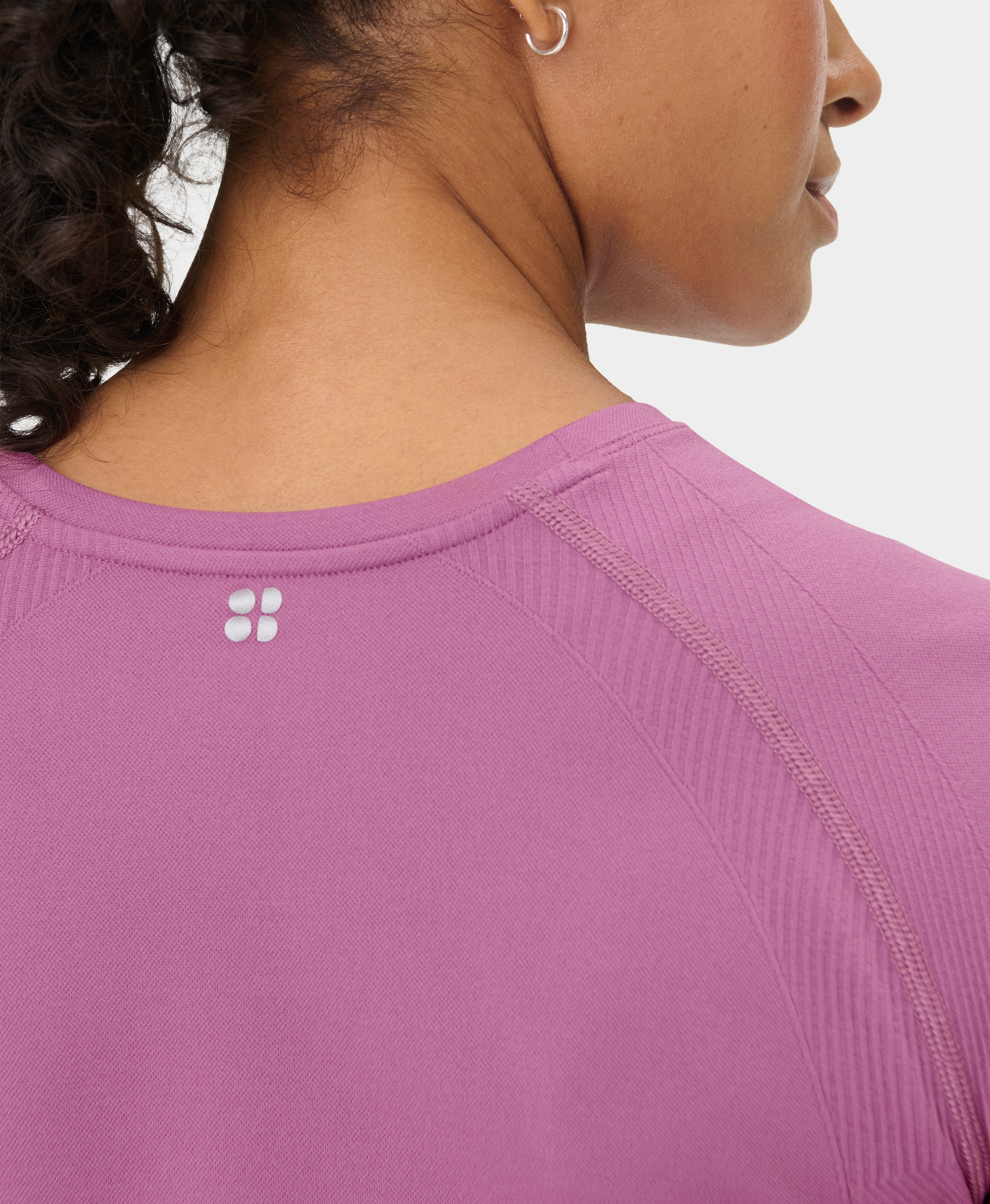 T-shirts M/C de Mulher Athlete Seamless Workout T-shirt Roxo-4