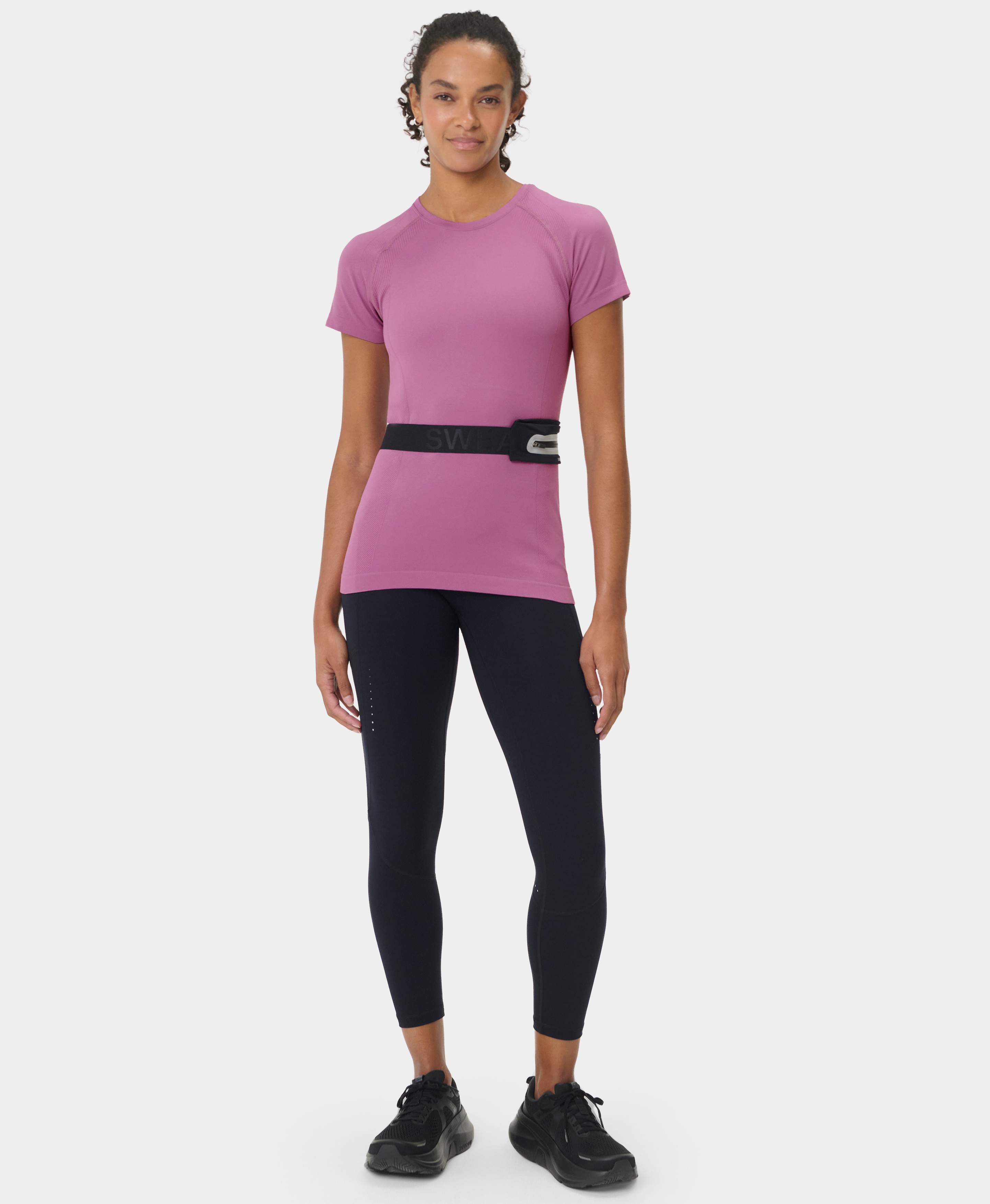 T-shirts M/C de Mulher Athlete Seamless Workout T-shirt Roxo-6