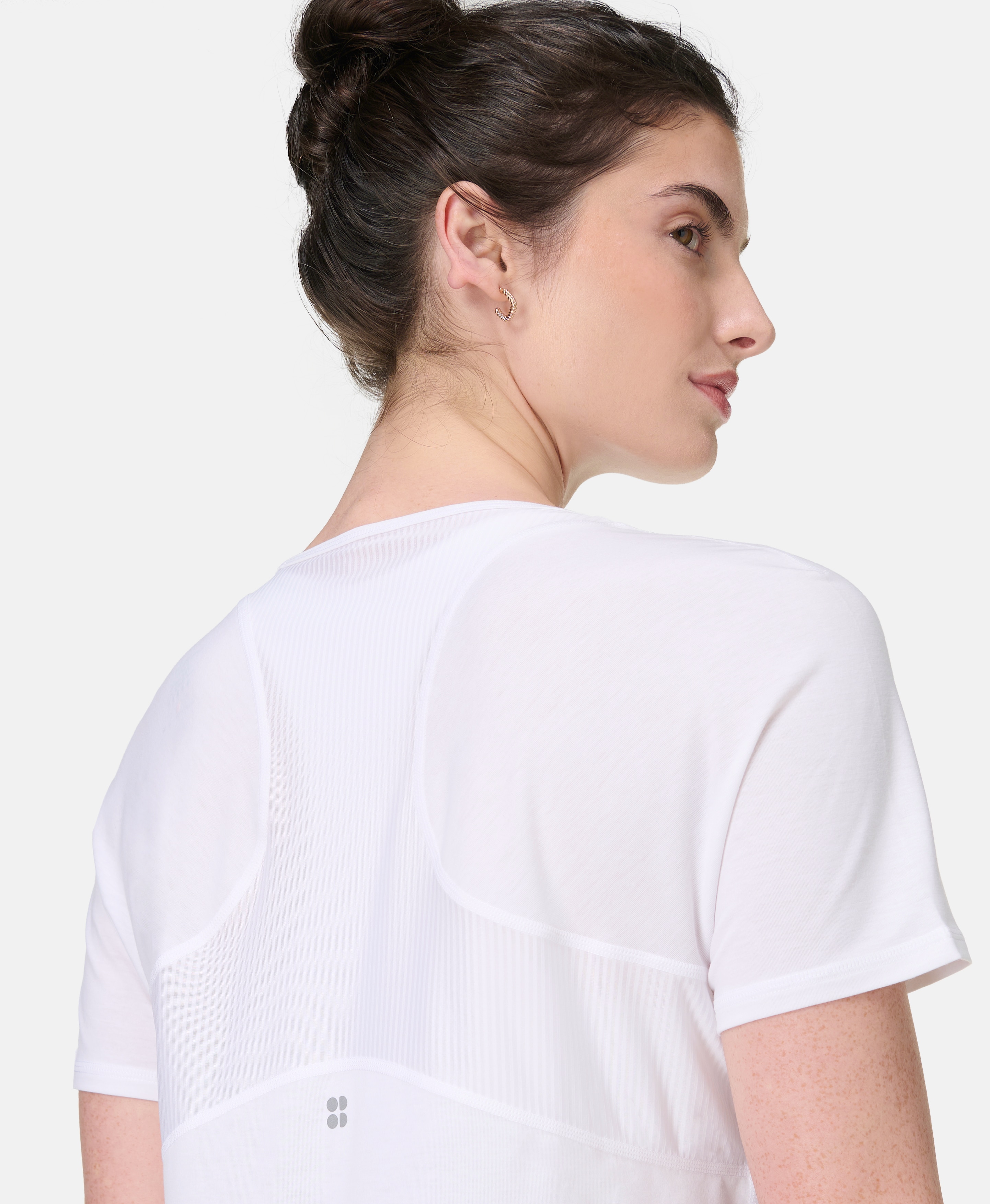 T-shirts M/C de Mulher Breathe Easy Mesh Branco-3
