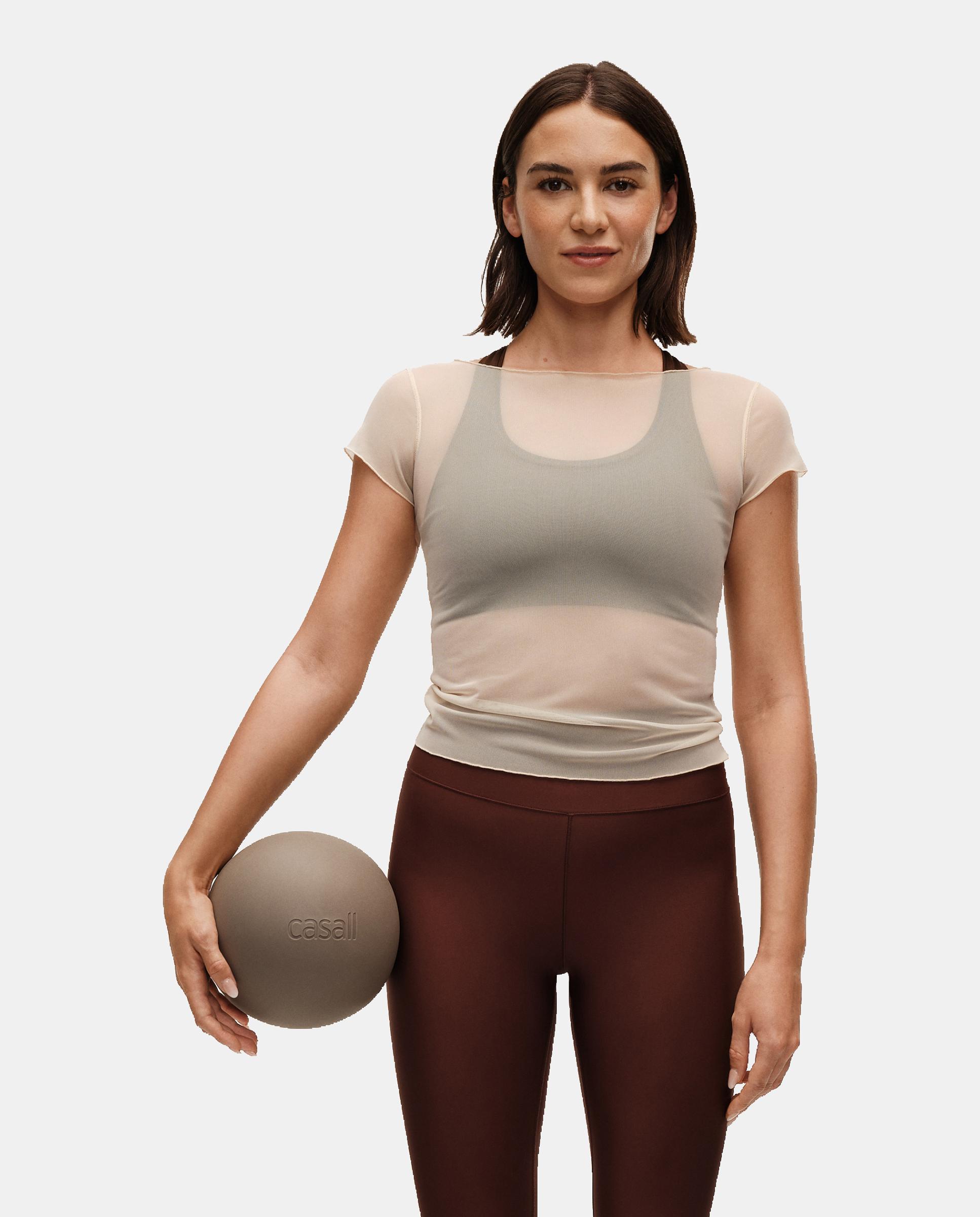 Camiseta de Yoga y Pilates de Mujer Casall Delicate Studio Mesh Tee CASALL - Crema Crema-1