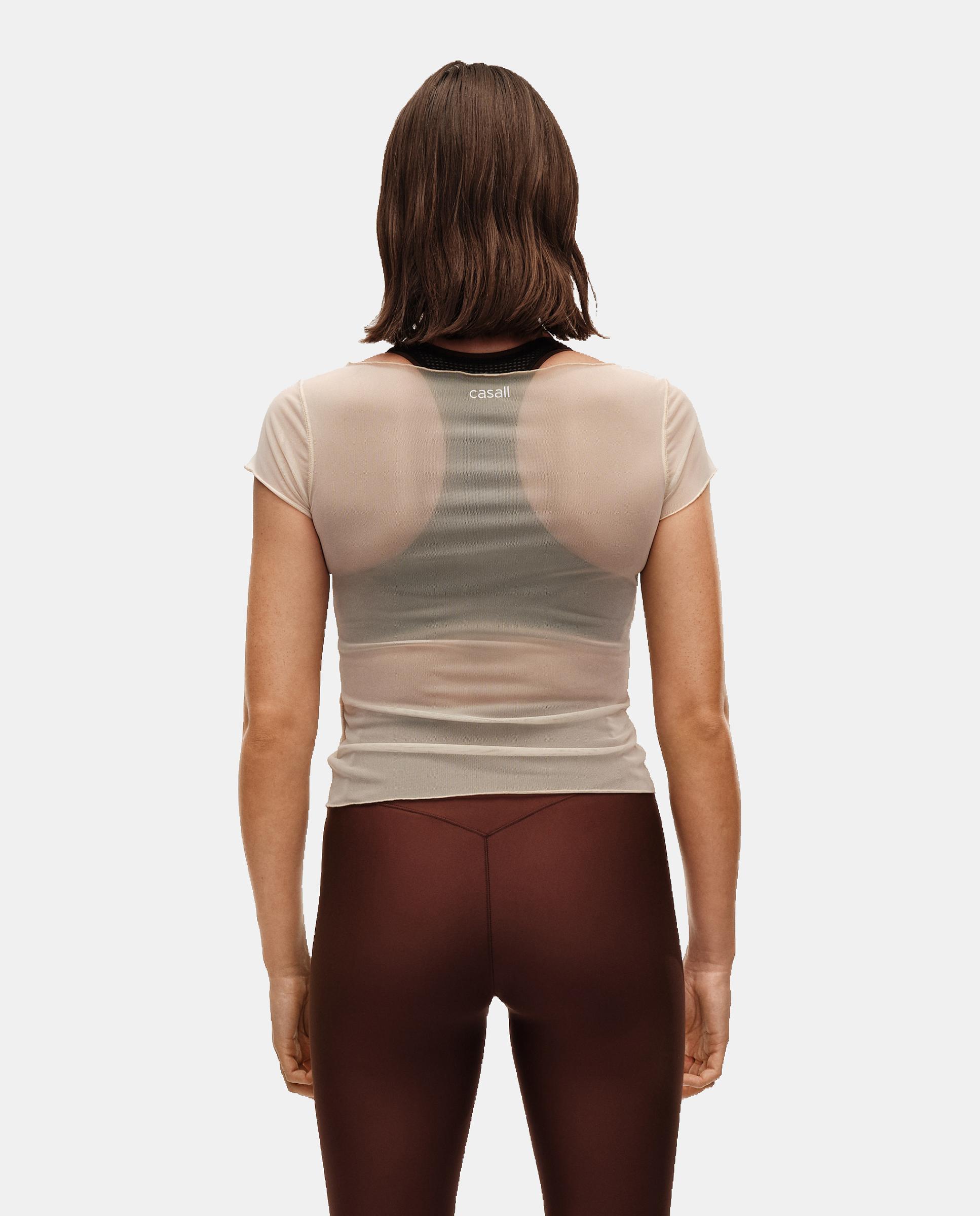 Camiseta de Yoga y Pilates de Mujer Casall Delicate Studio Mesh Tee CASALL - Crema Crema-2