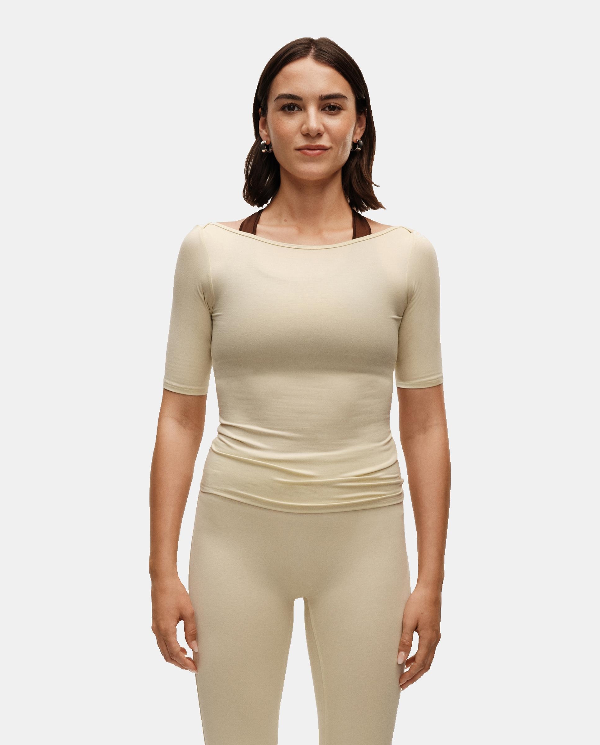 Camiseta de Yoga y Pilates de Mujer Casall Delight Boatneck Tee CASALL - Beige Beige-1