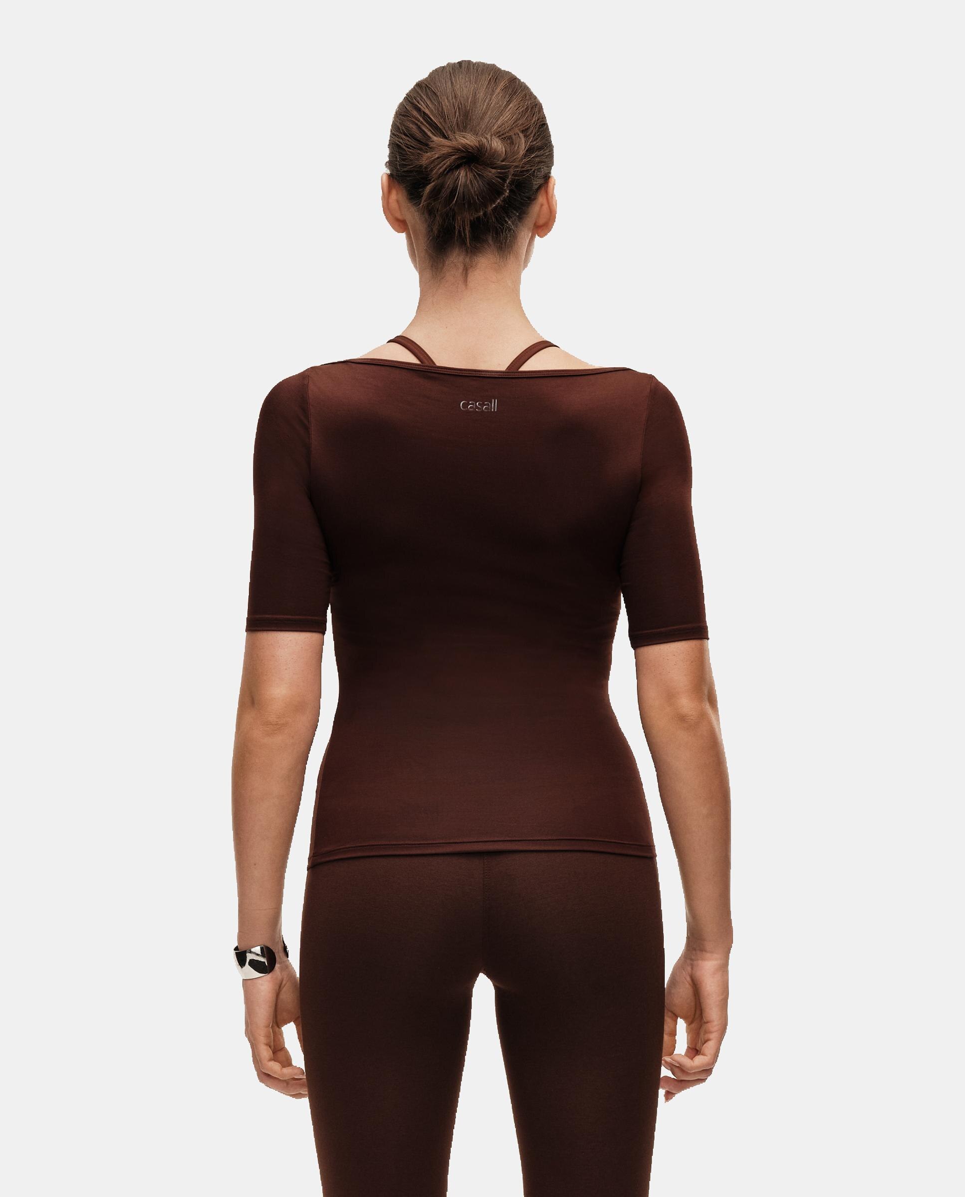 Camiseta de Yoga y Pilates de Mujer Casall Delight Boatneck Tee CASALL - Marrón oscuro Marrón oscuro-2