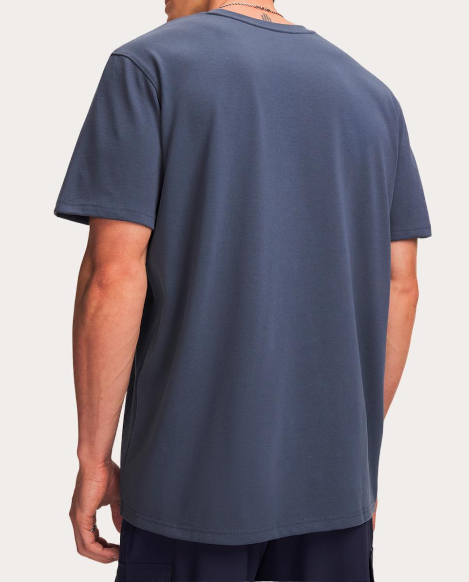 T-shirt de Homem UA M Logo EMB Heavyweight SS Cinzento azulado-2