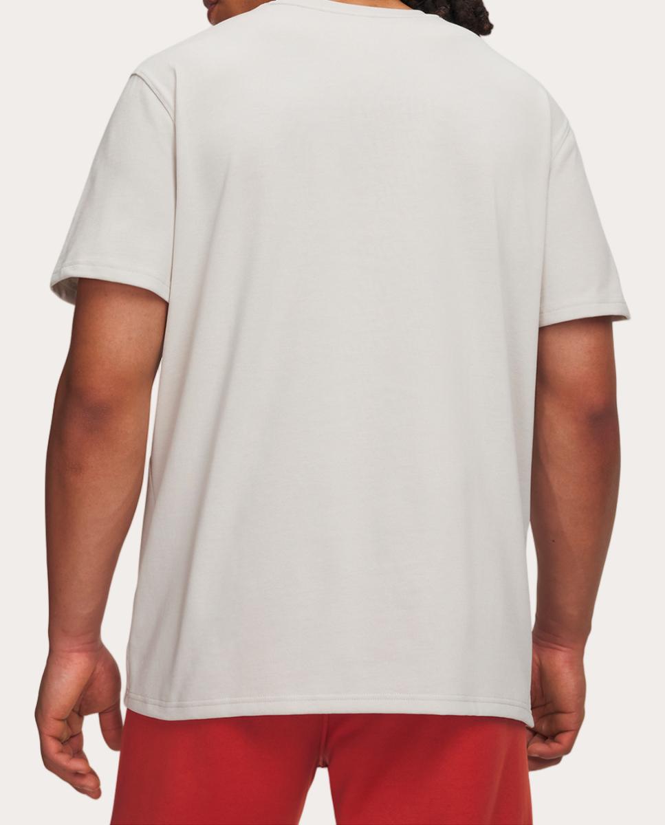 T-shirt de Homem UA M Logo EMB Heavyweight SS Branco Osso-2