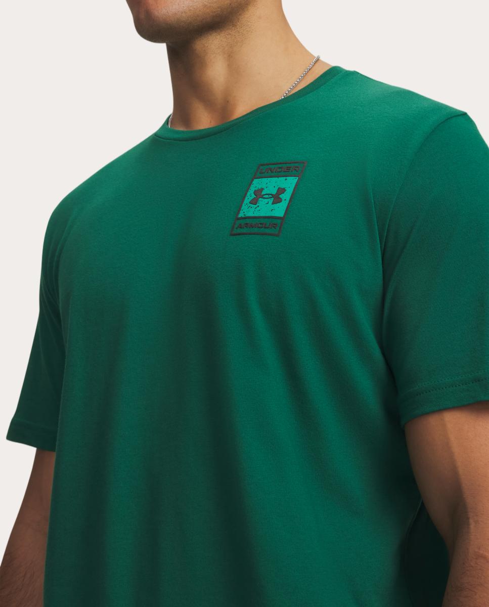 T-shirt de Homem UA M LC Box WM Logo SS Verde-militar-3