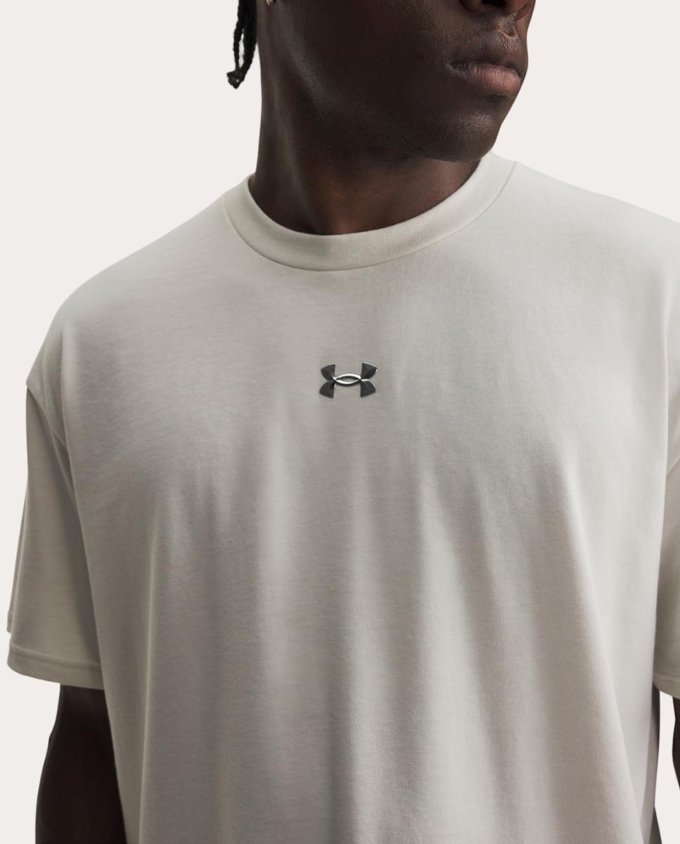 T-shirt de Homem UA M HWT Metal Logo SS Branco-3