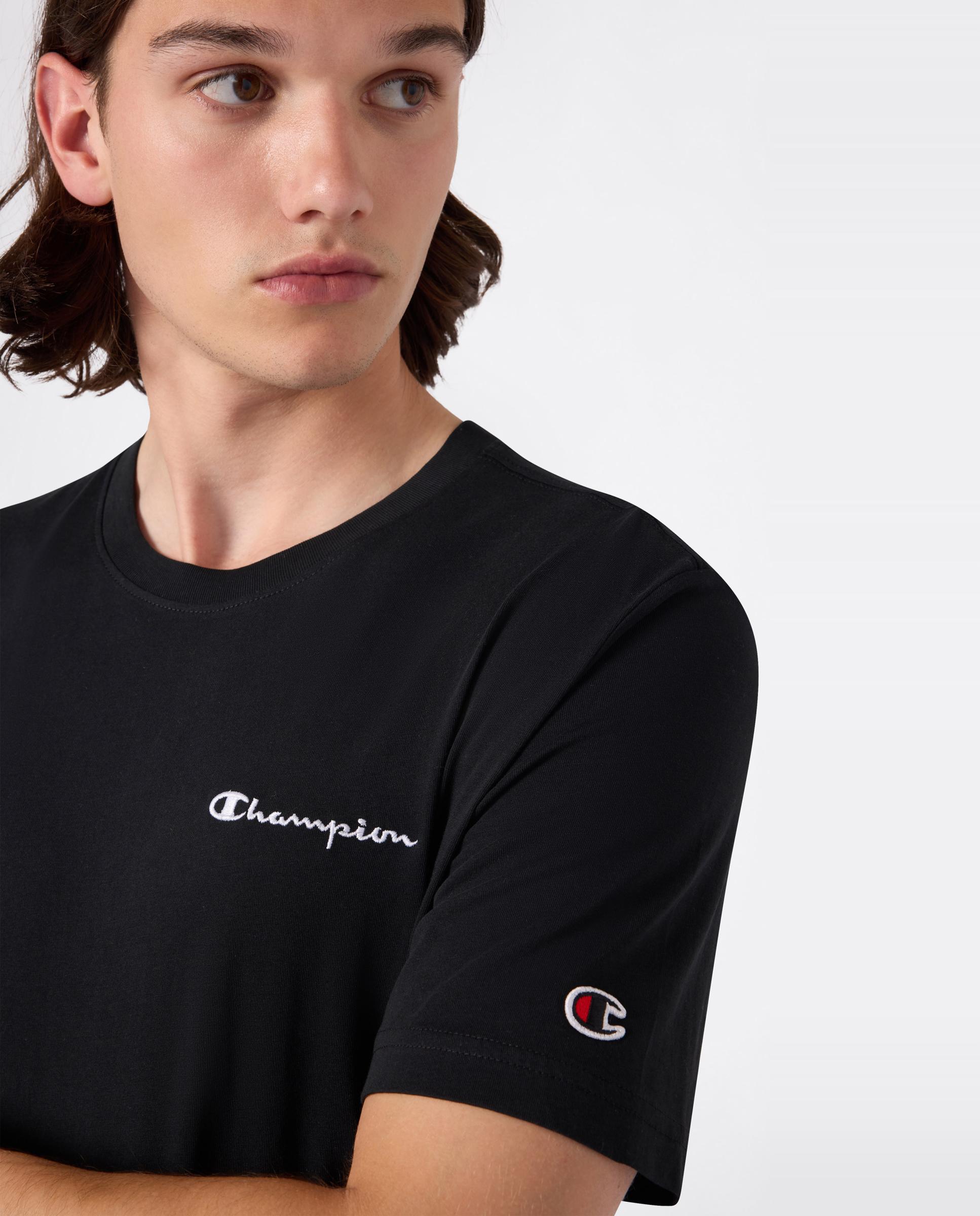 Camisetas Casual de Hombre SS Tee CHAMPION - Negro Negro-5