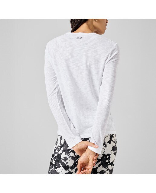 Camisola Comprida de Mulher Soft Texture Long Sleeve Branco-2