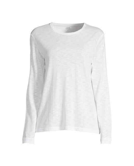Camisola Comprida de Mulher Soft Texture Long Sleeve Branco-4