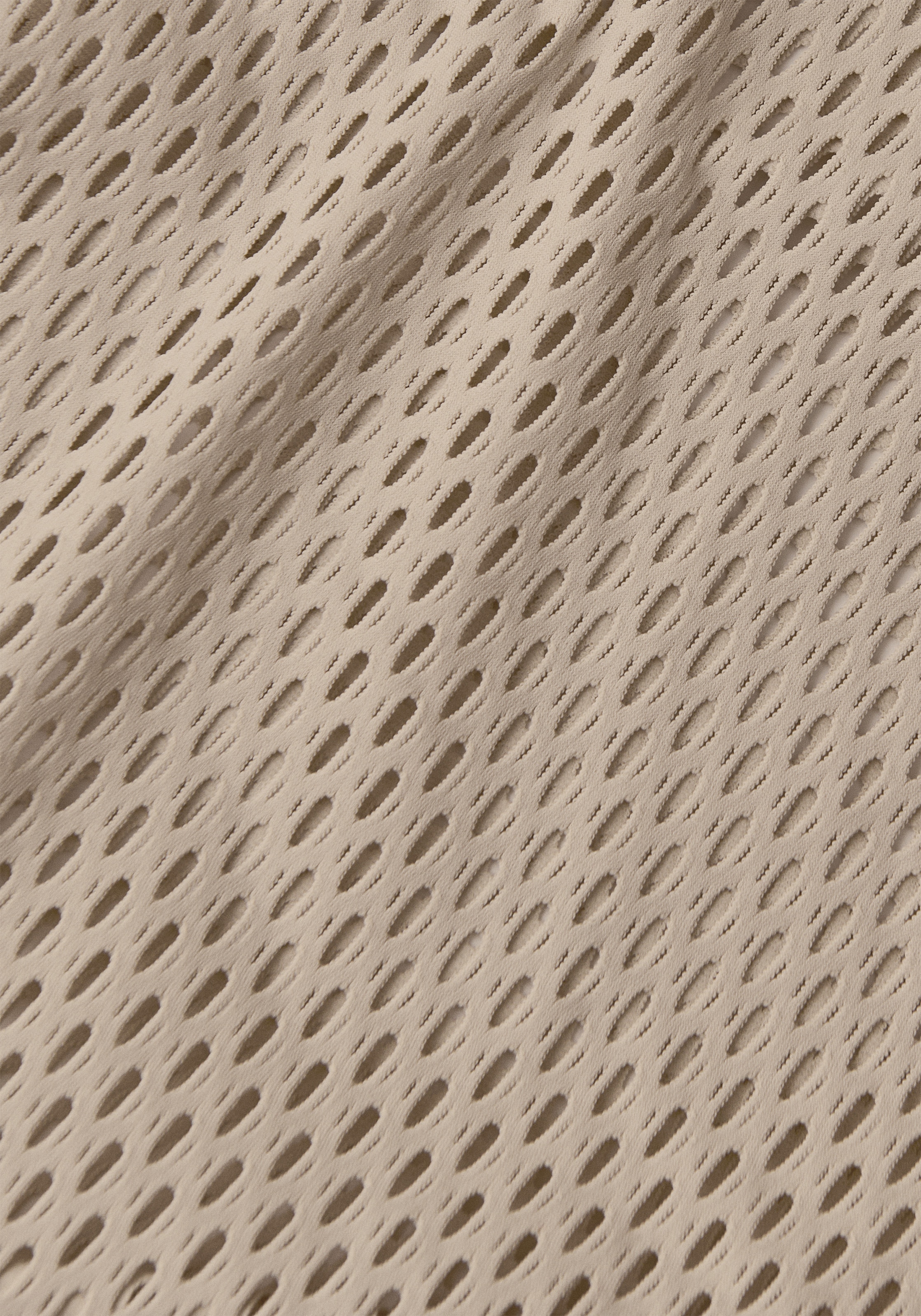 T-shirts de Mulher Open Mesh Longsleeve Natural-8