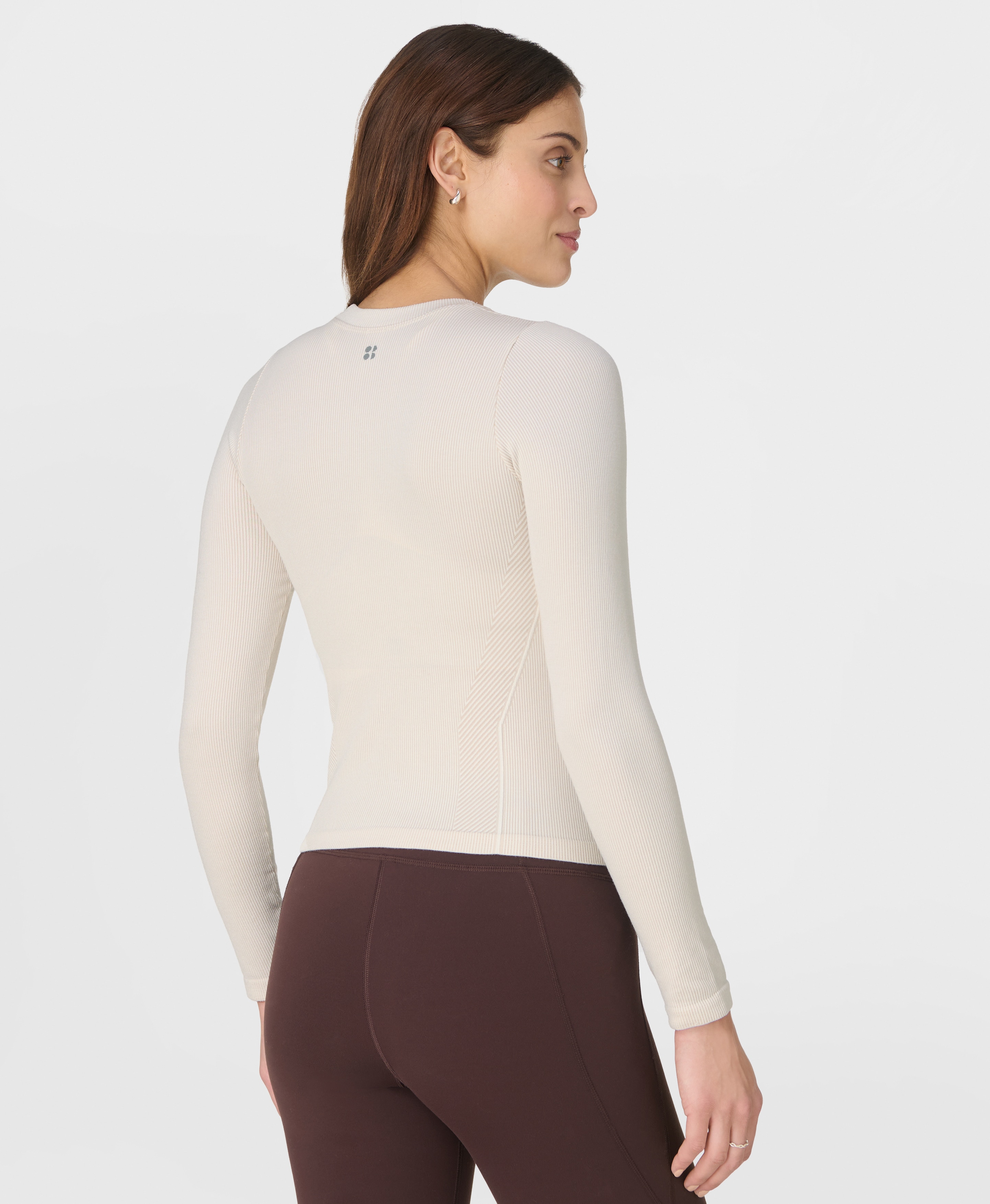T-shirts M/L de Mulher Mindful Flex Long Sleeve Top Bege-2