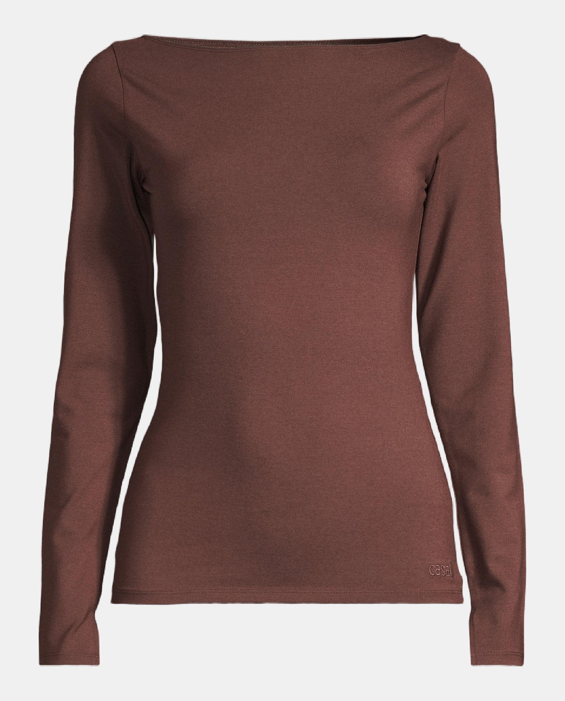 Camiseta de Yoga y Pilates de Mujer Casall Sublime Boatneck Long Sleeve CASALL - Marrón oscuro Marrón oscuro-3