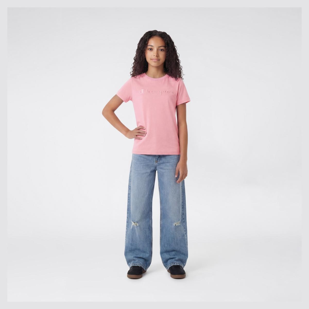 T-shirt de Manga Curta de Menina SS Tee Rosa-3