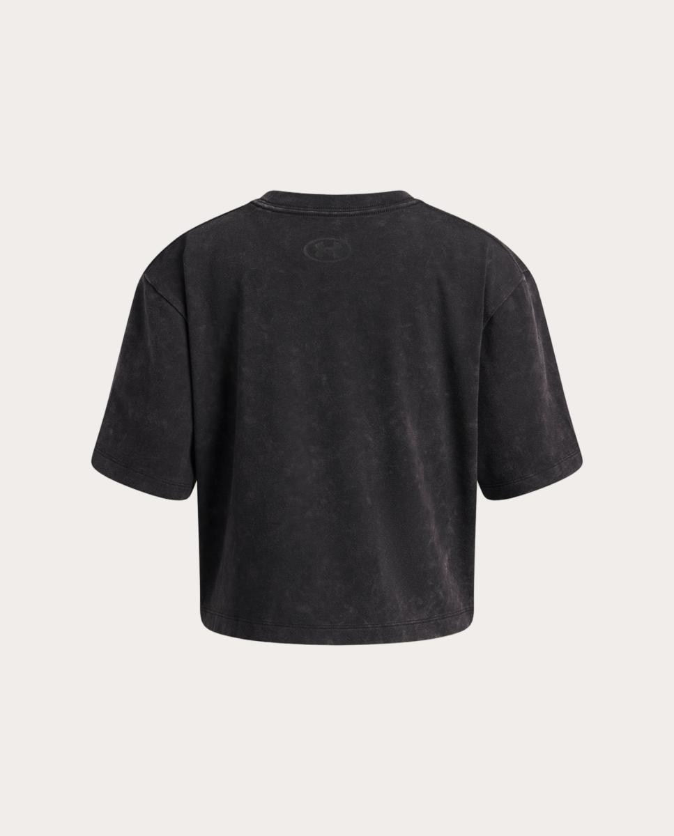 T-shirt de Menina UA G Rival Wash SS Preto / Branco-2