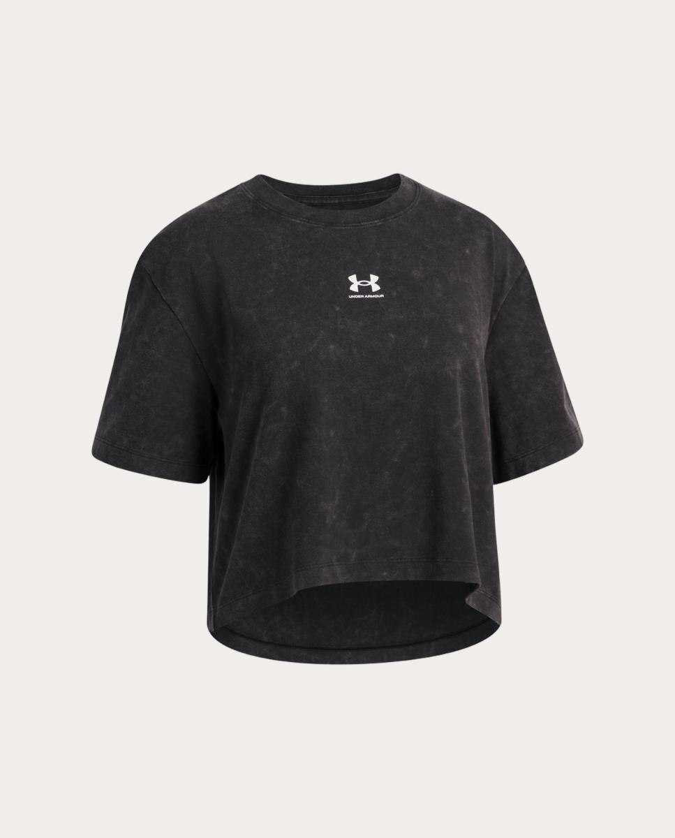 T-shirt de Menina UA G Rival Wash SS Preto / Branco-3