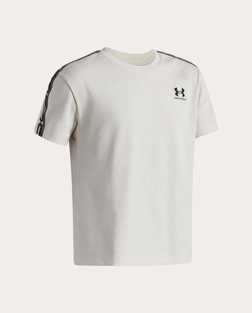 T-shirt de Criança UA B Icon Taped SS Branco Osso-3