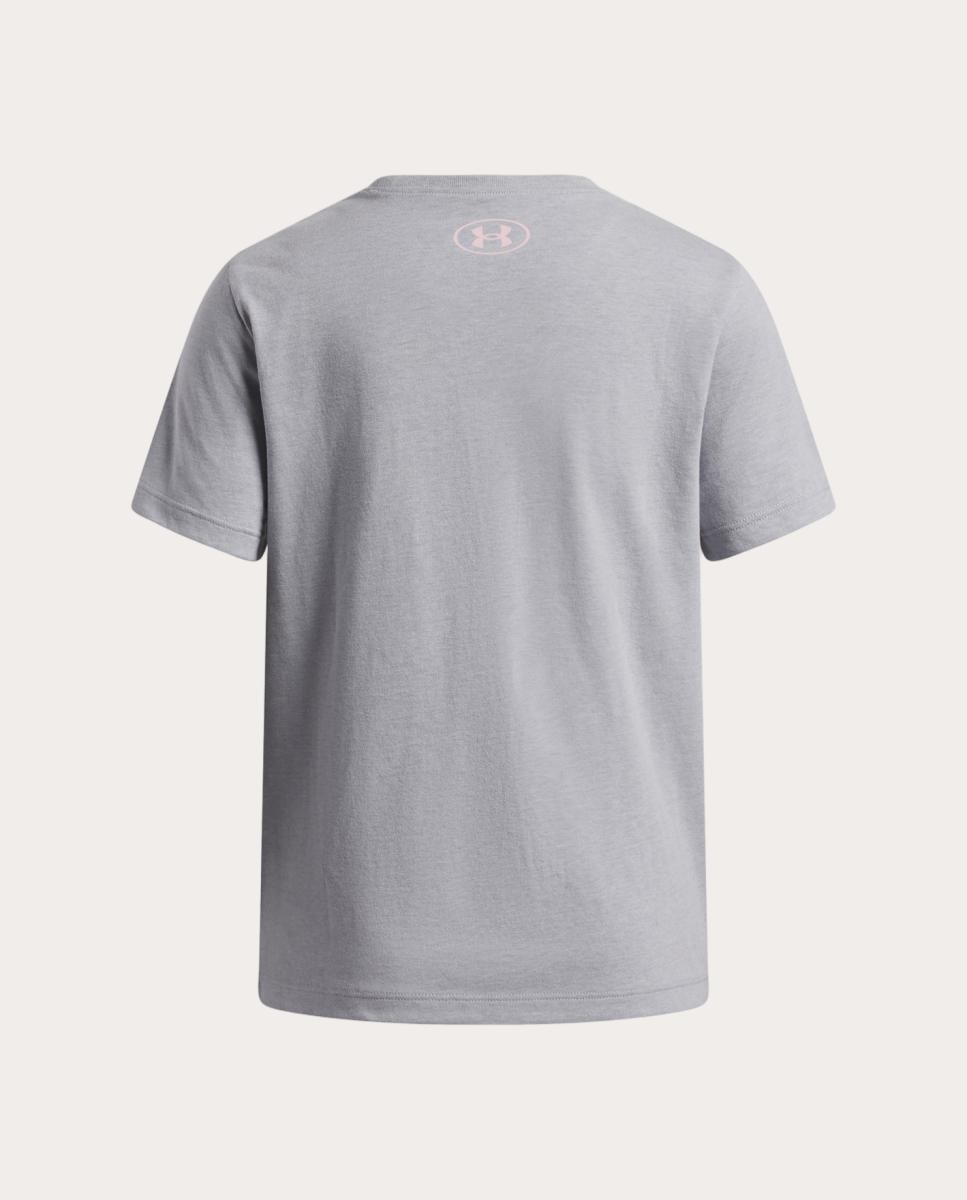 T-shirt de Menina UA G Varsity SS Cinzento médio-2