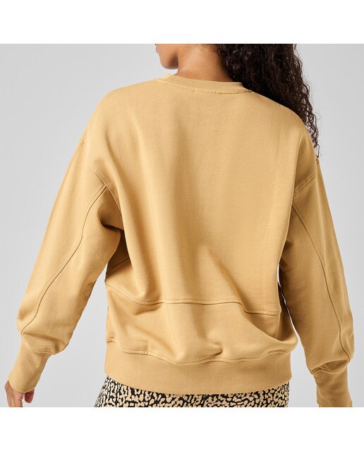 Sweatshirt de Mulher Terry Spring Crew Neck Castanho-claro-2