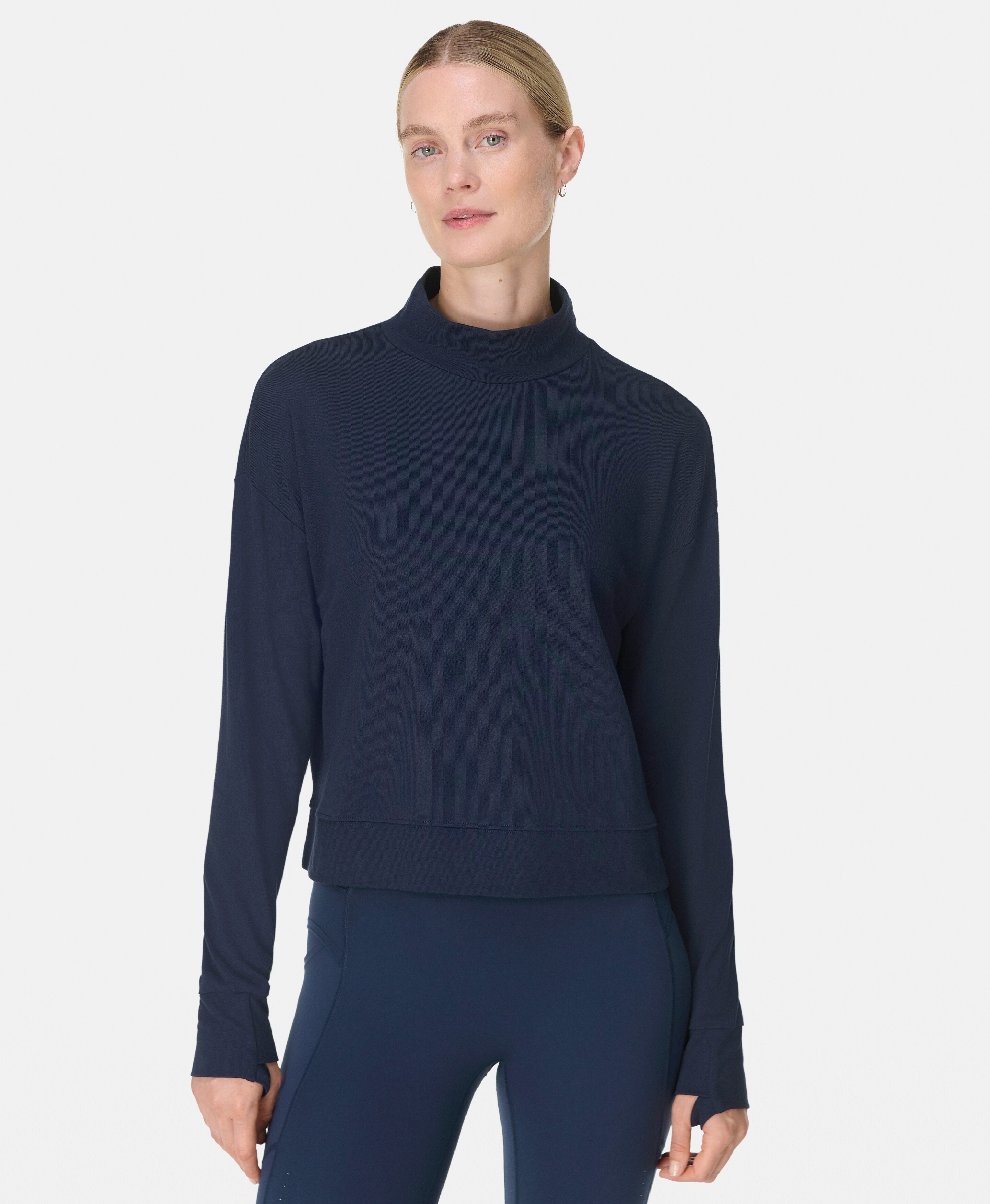 Sweatshirt de mulher After Class Funnel Neck Azul-marinho-1