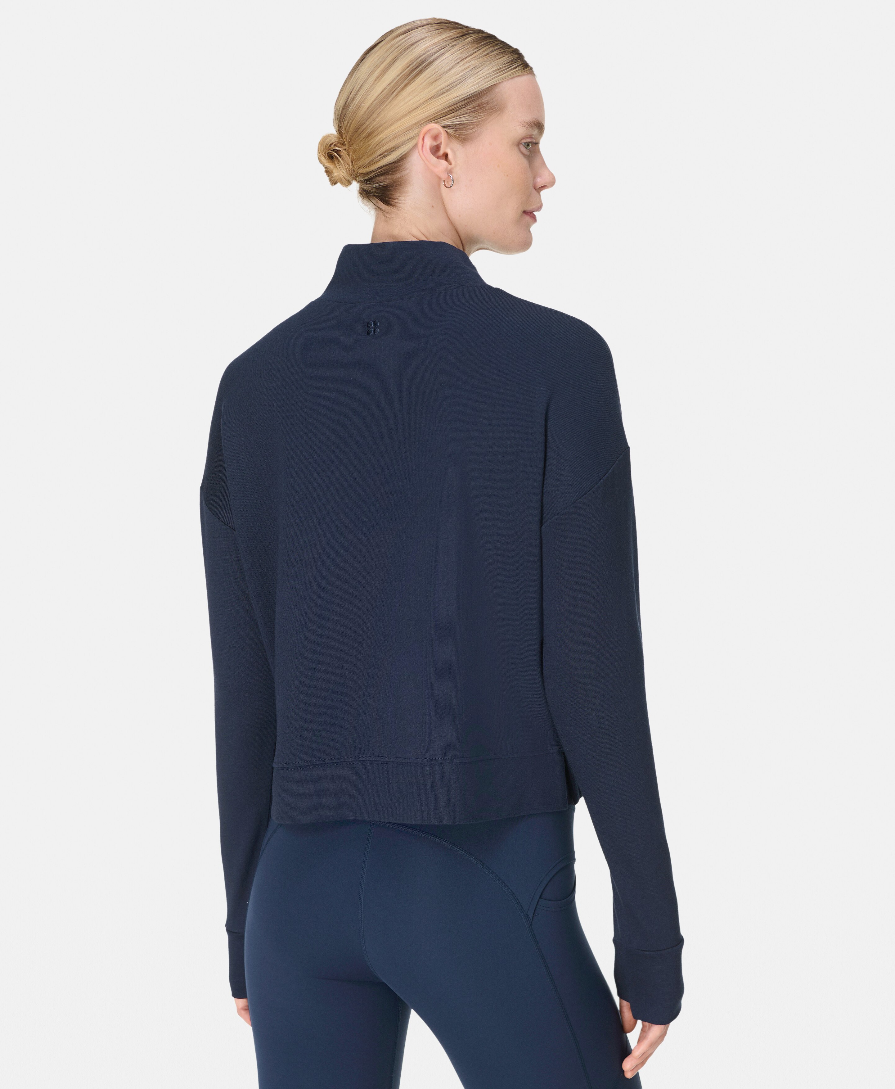 Sweatshirt de mulher After Class Funnel Neck Azul-marinho-2