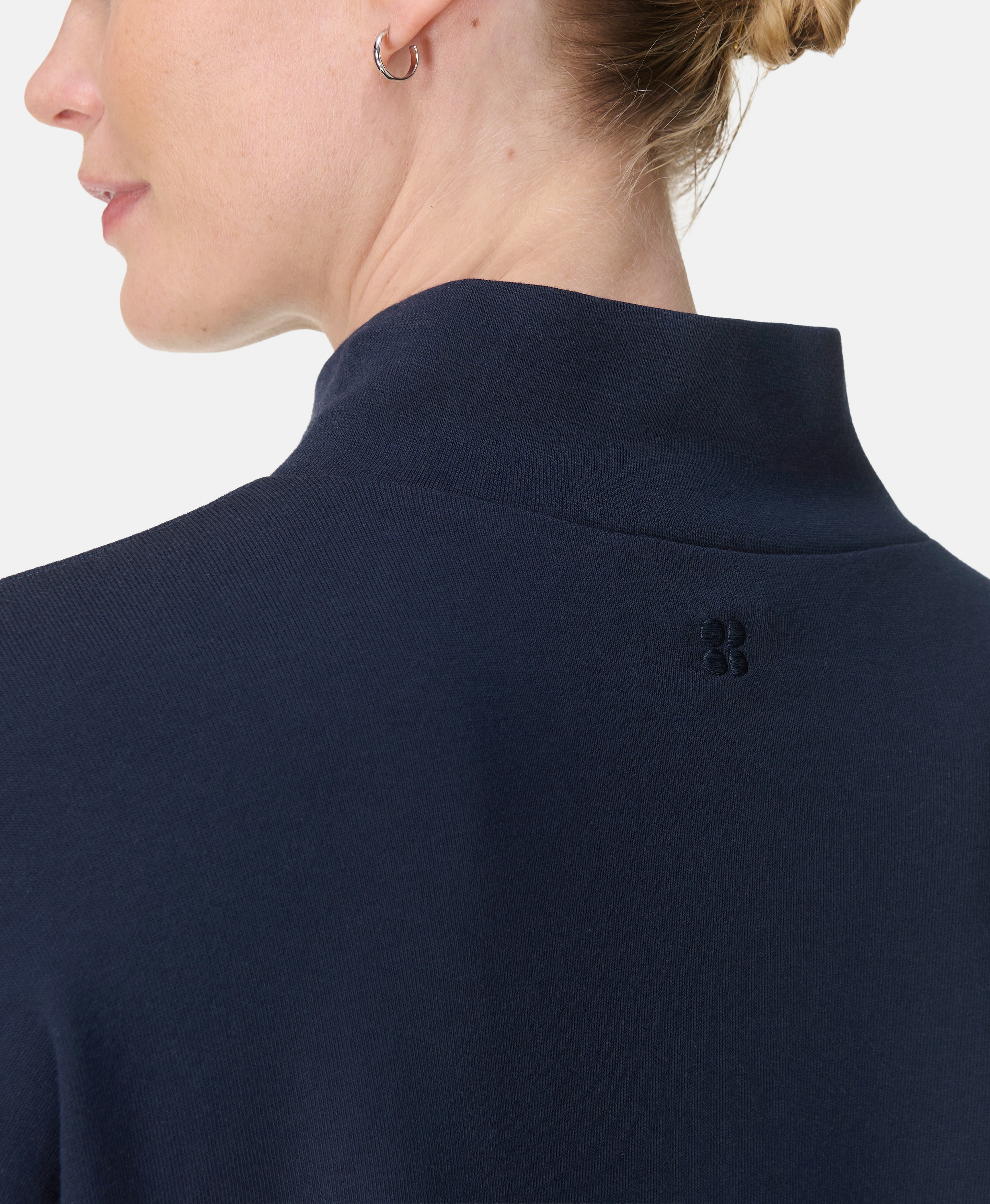 Sweatshirt de mulher After Class Funnel Neck Azul-marinho-5