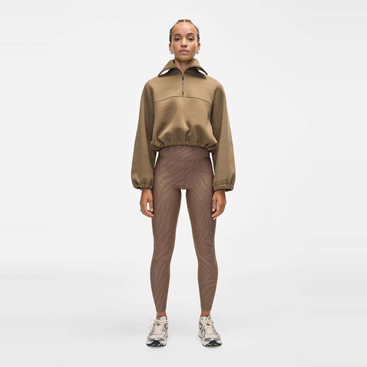 Sweatshirt de Mulher Easy Half Zip Sweater Verde-claro-3