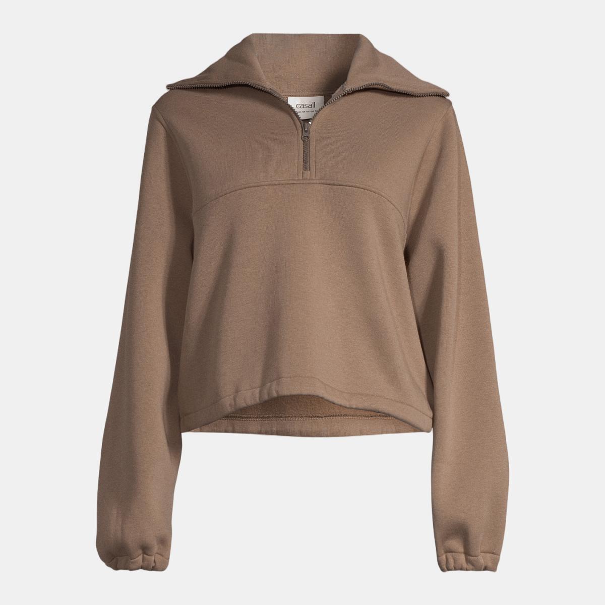 Sweatshirt de Mulher Easy Half Zip Sweater Verde-claro-5