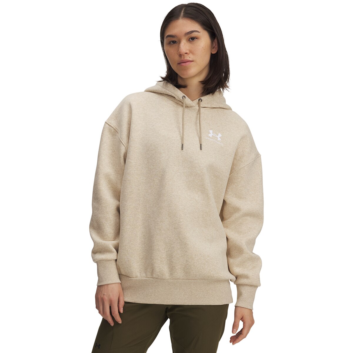 Sweatshirt de Mulher UA Icon Fleece OS Hoodie Castanho-1
