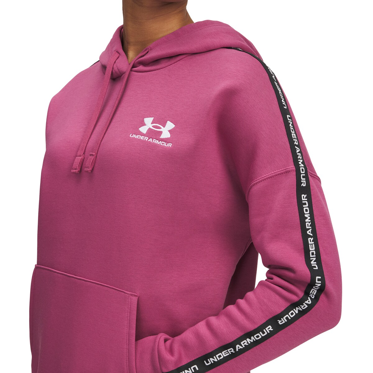 Sweatshirt de Mulher Icon Fleece Taped Hdy Vermelho-3