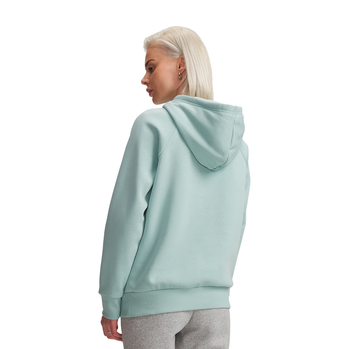 Sweatshirt Casual de Mulher UA Rival Fleece Hoodie Azul-esverdeado-2