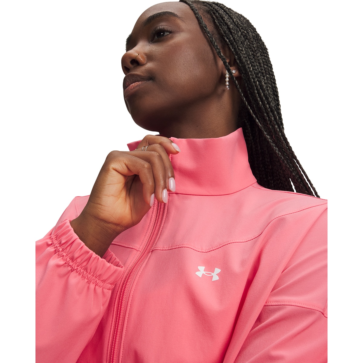 Sweatshirt de Mulher Casual UA Rival Woven Jacket Rosa-3