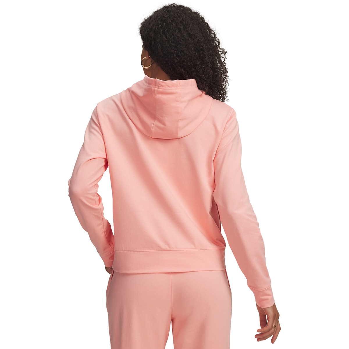 Sweatshirt Casual Sport Terry Hoodie de Mulher Rosa-claro-2