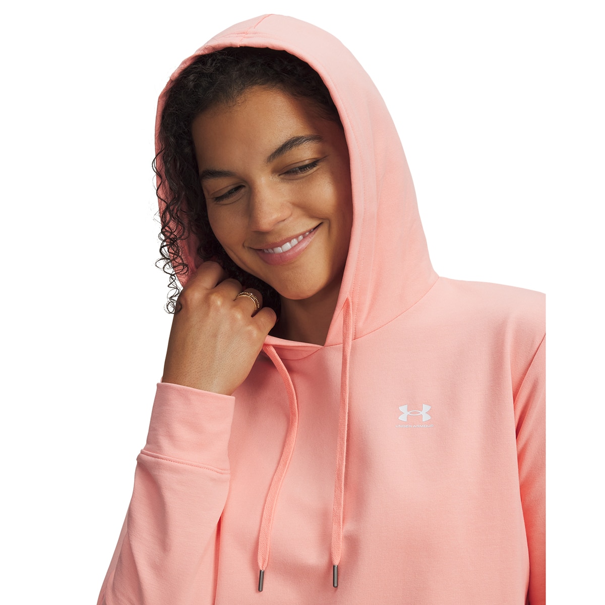 Sweatshirt Casual Sport Terry Hoodie de Mulher Rosa-claro-3
